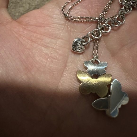 Brighton Butterfly Necklace in Gold and Silver - Picture 2 of 2